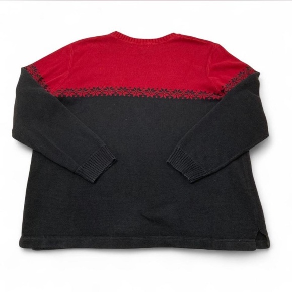 Vtg Eddie Bauer Snowflake Holiday Sweater Women’s XL Outdoor Gorpcore Red Black - Picture 4 of 6